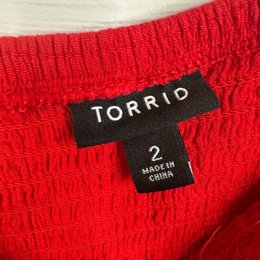 Torrid Crochet Ribbed Red Floral Cami - Picture 6 of 11